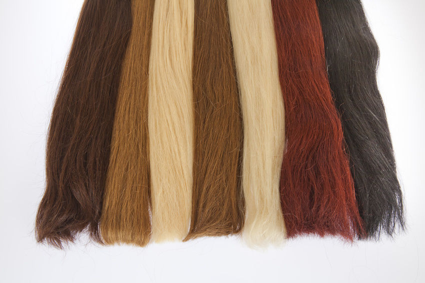 Image Showing Seven Types of Hair Extensions with different colors.